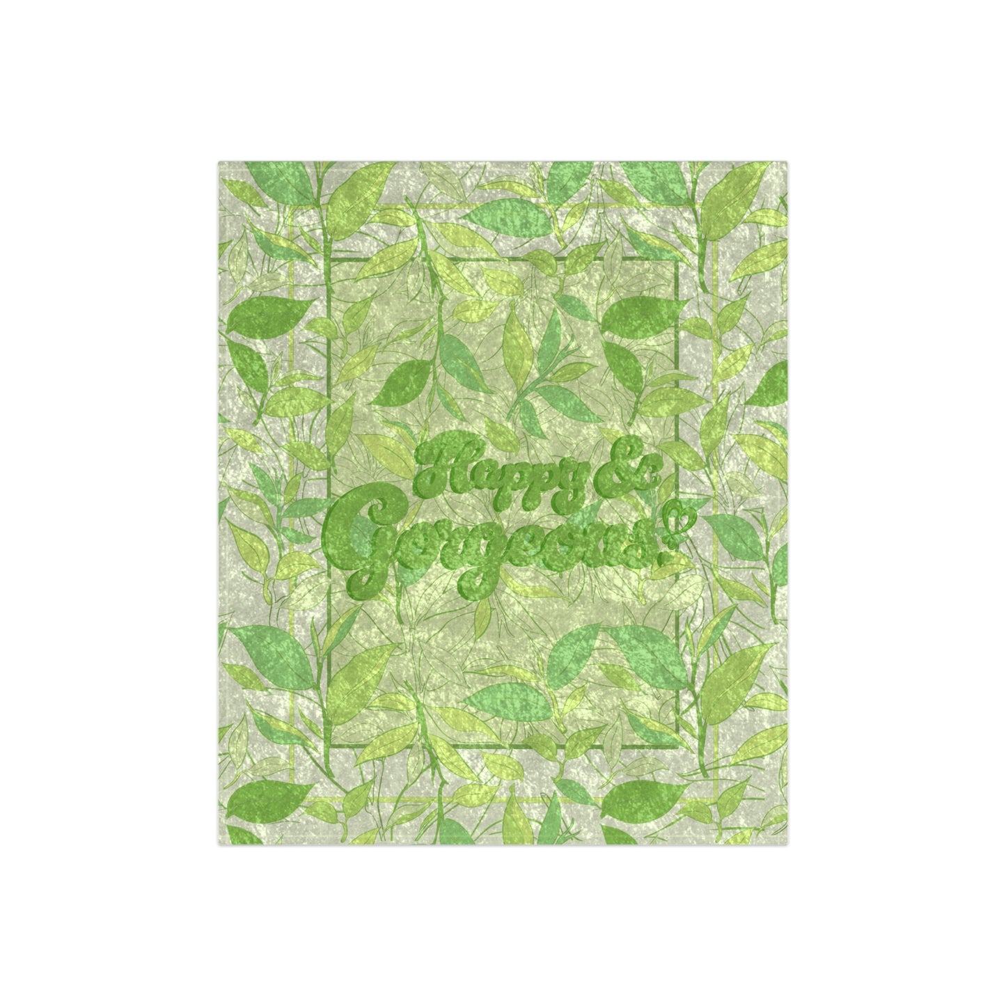 Leafy Green Tea Vibes | Crushed Velvet Throw blanket