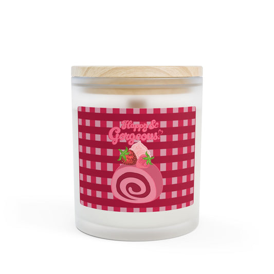 Strawberry Swiss Roll | 11oz Frosted Glass Candle