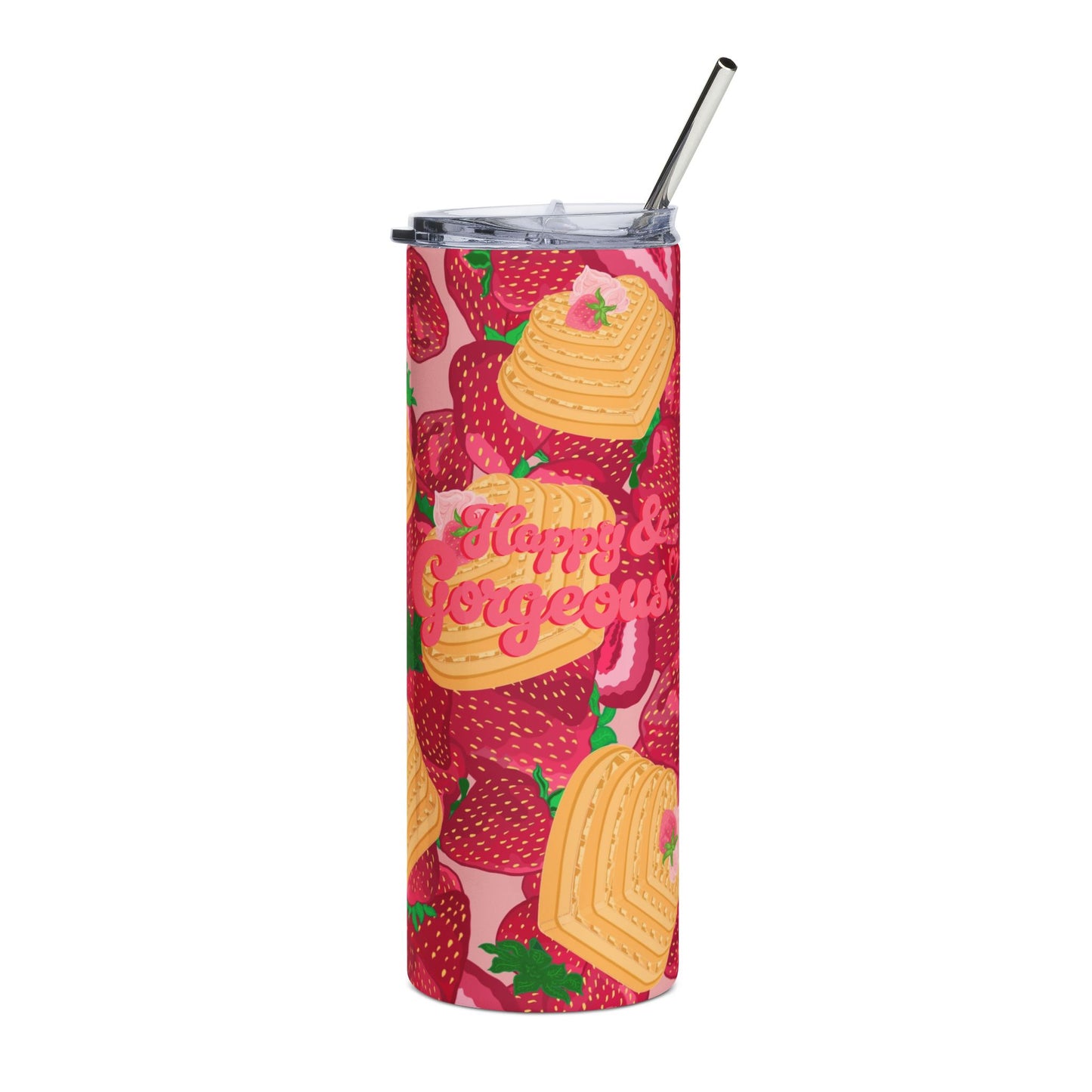 Strawberry Heart Waffles | 20oz, Stainless Steel Tumbler