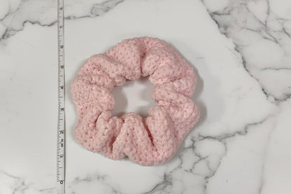 Pink Plush Crochet | Hair Scrunchies