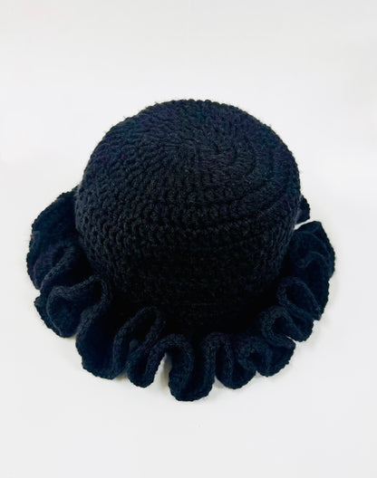 Midnight Bloom | Crochet Wavy Hat