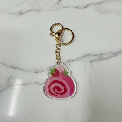 Strawberry Swiss Roll | Keychain
