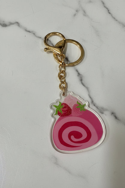 Strawberry Swiss Roll | Keychain