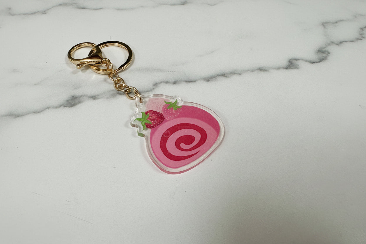 Strawberry Swiss Roll | Keychain