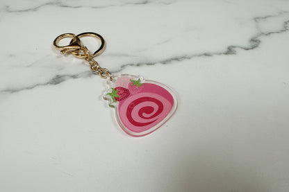 Strawberry Swiss Roll | Keychain