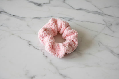 Pink Plush Crochet | Hair Scrunchies