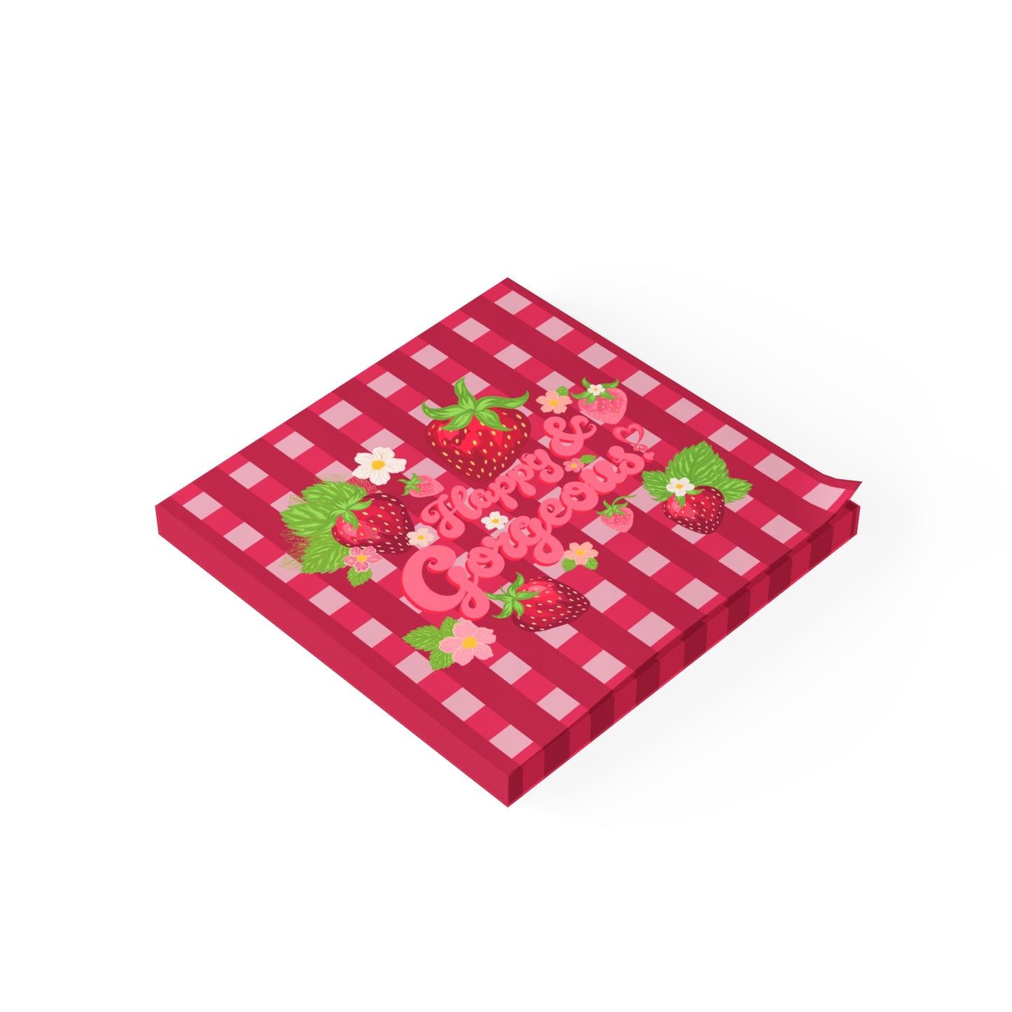 Strawberry Gingham | Post-it® Sticky Note