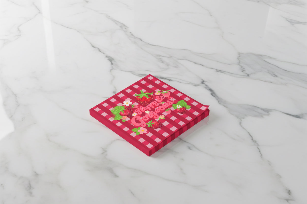 Strawberry Gingham | Post-it® Sticky Note