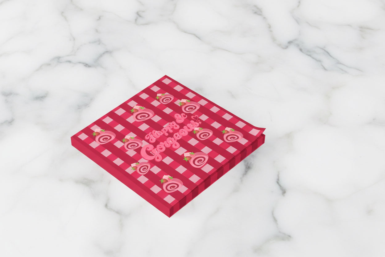 Gingham Mini Pink Swiss Rolls | Post-it® Sticky Note