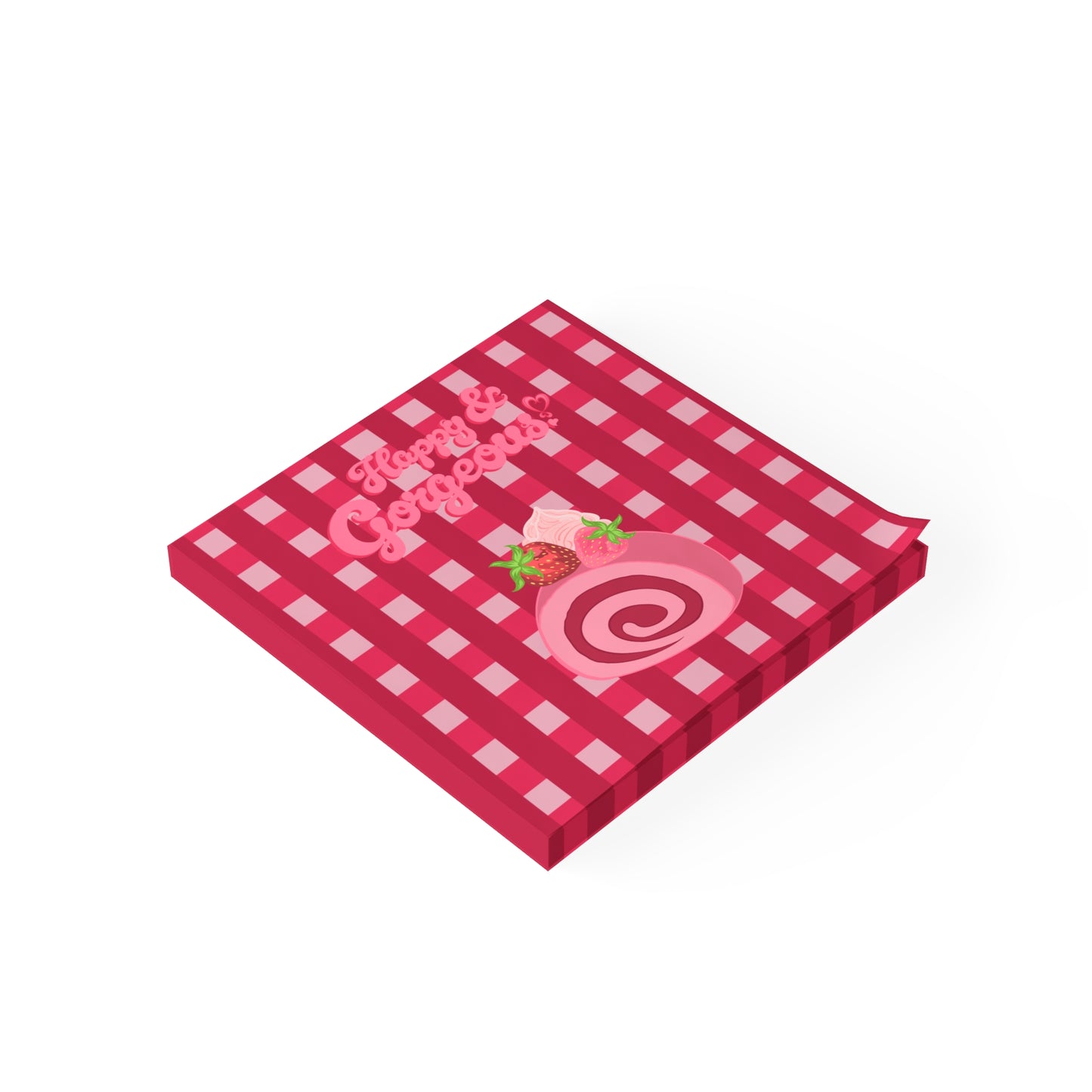 Gingham Pink Swiss Roll | Post-it® Sticky Note