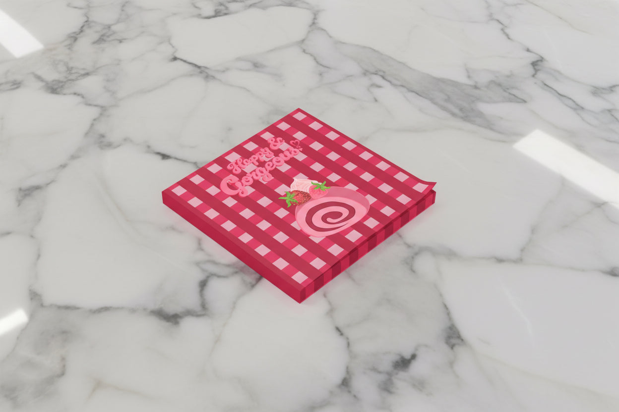 Gingham Pink Swiss Roll | Post-it® Sticky Note