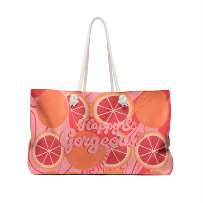 Pink Grateful Grapefruits | Weekender Bag