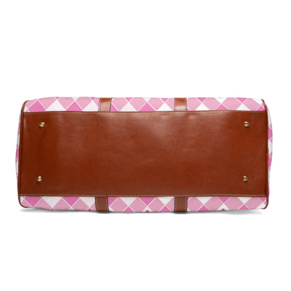 Pink Strawberry Gingham | Duffle Bag