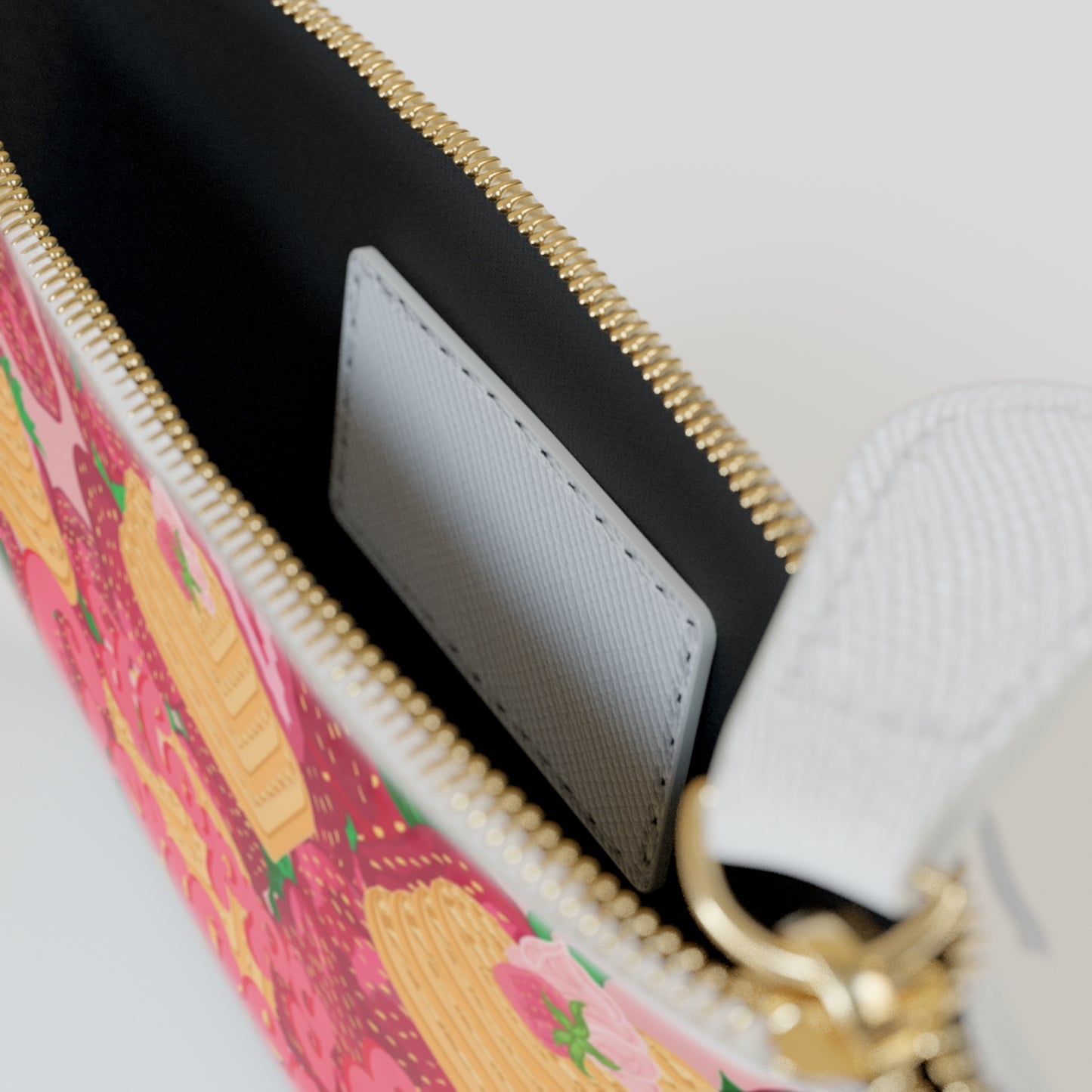 Strawberry Heart Waffles | Mini Clutch Wallet