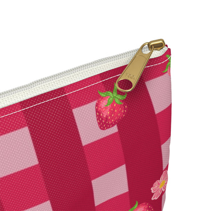 Strawberry Gingham | Accessory Bag