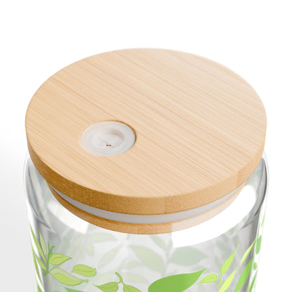Leafy Green Tea Vibes | 16oz, Glass Tumbler & Straw
