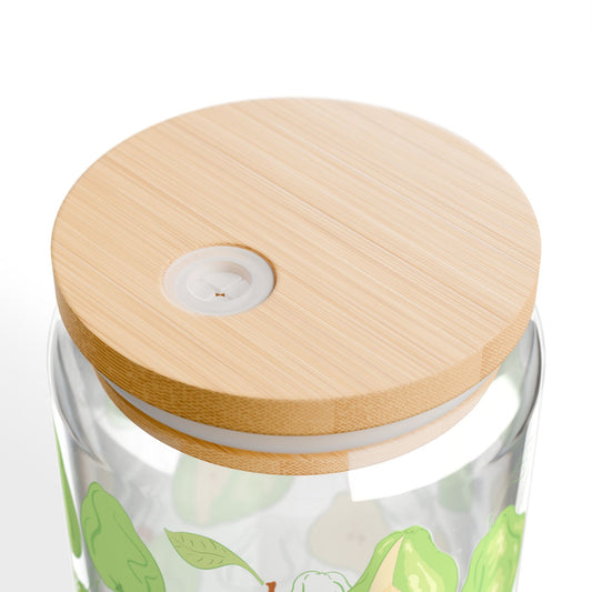 Peaceful Pears | 16oz, Glass Tumbler & Straw