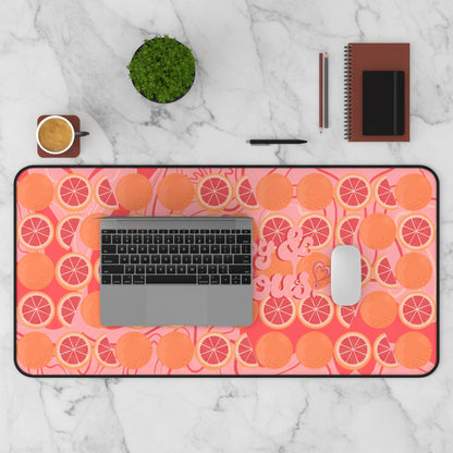 Pink Grateful Grapefruits | Desk Mat