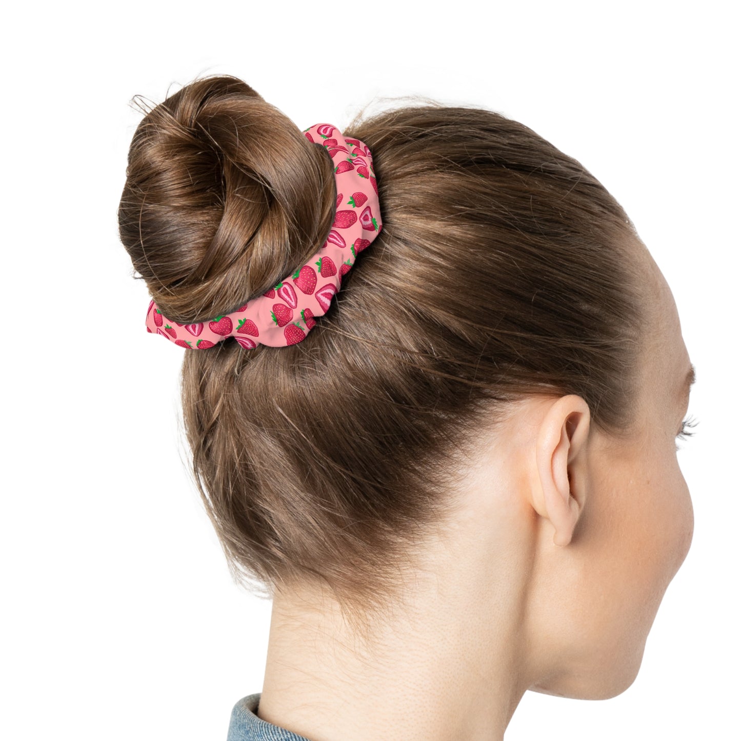 Pink Strawberry Delight | Hair Scrunchie