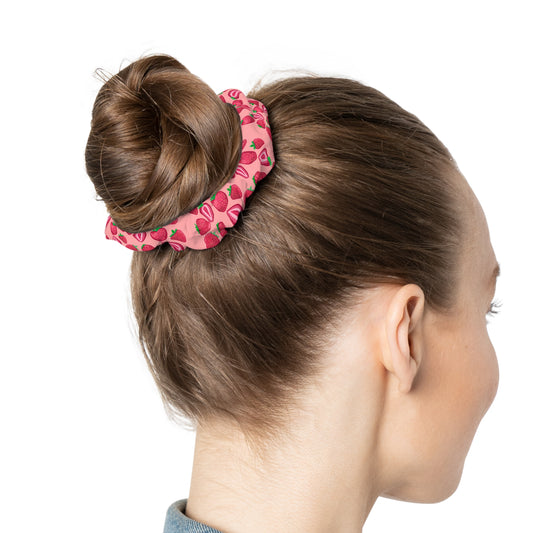 Pink Strawberry Delight | Hair Scrunchie