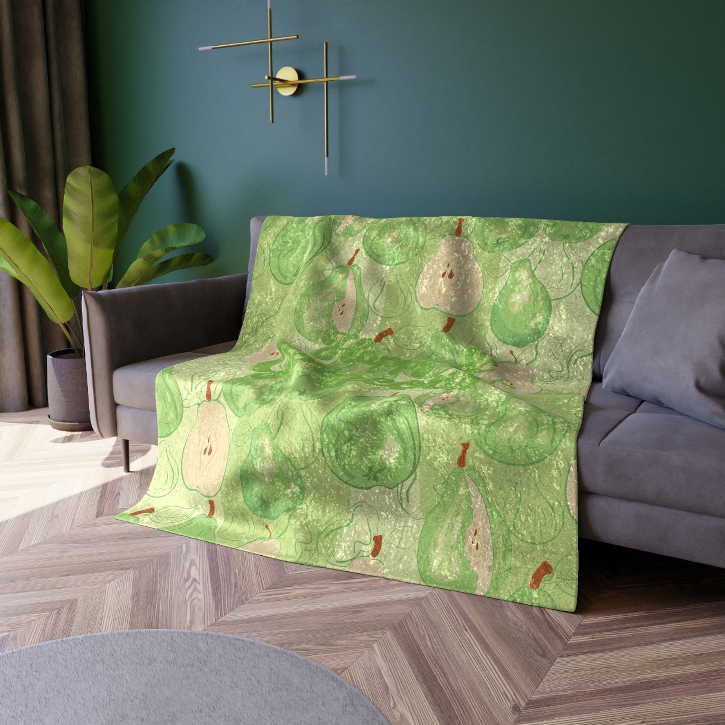 Peaceful Pears | Crushed Velvet Throw Blanket