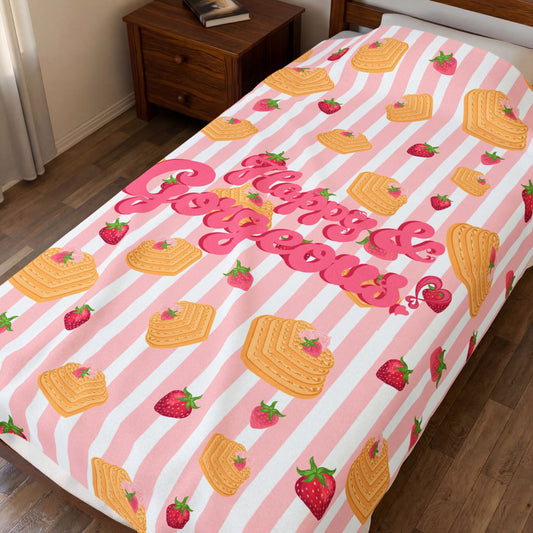 Strawberries & waffles | Velvet Plush Blanket