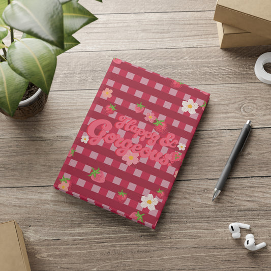 Strawberry Gingham | Hardcover Journal