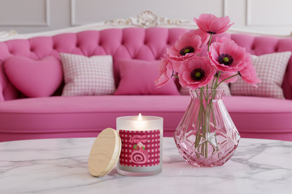 Strawberry Swiss Roll | 11oz Frosted Glass Candle