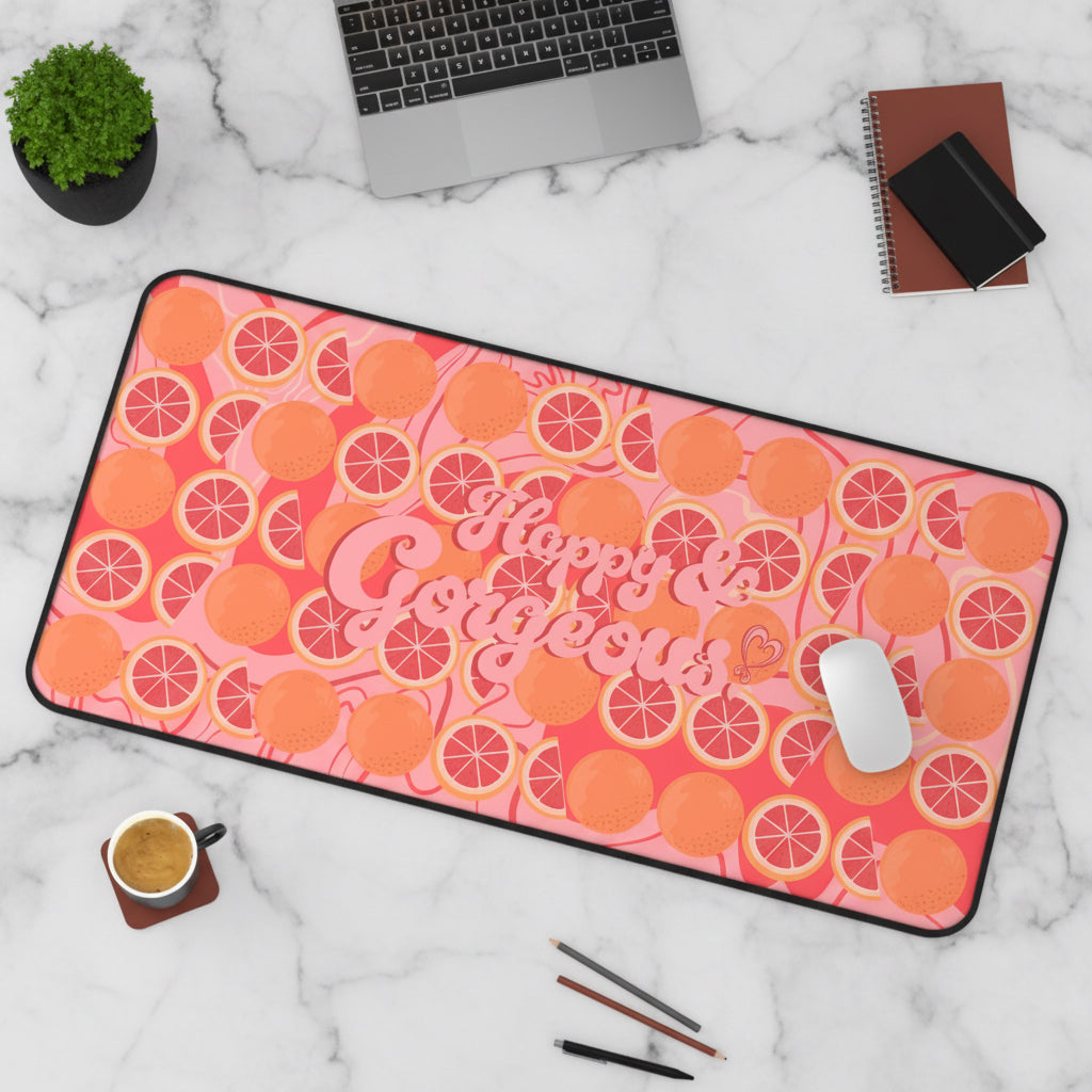 Pink Grateful Grapefruits | Desk Mat