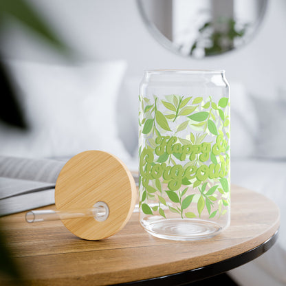 Leafy Green Tea Vibes | 16oz, Glass Tumbler & Straw