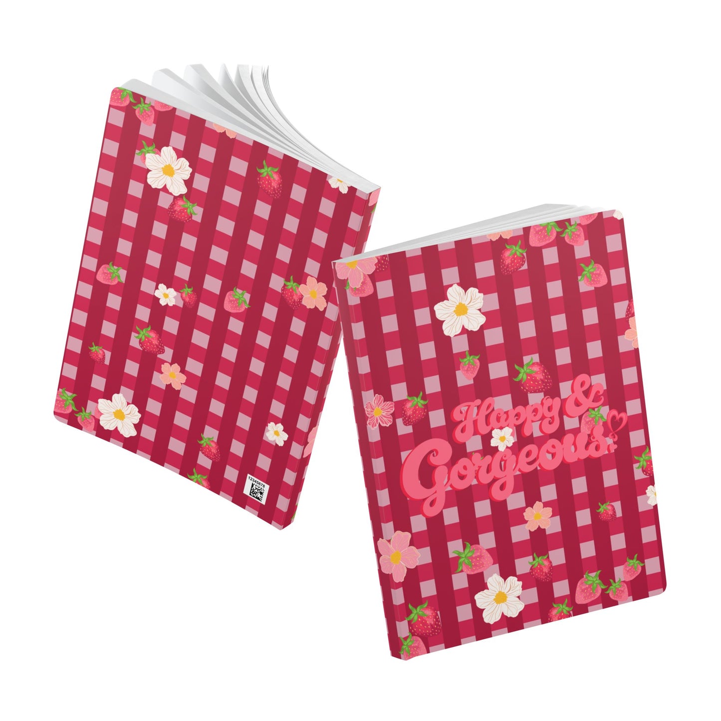 Strawberry Gingham | Softcover Journal