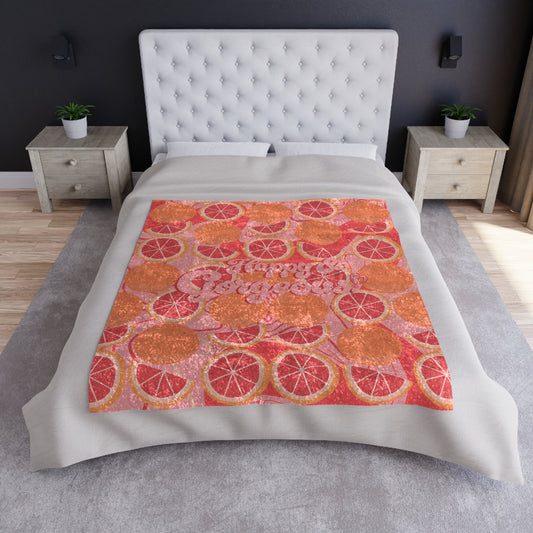 Pink Grateful Grapefruits | Crushed Velvet Blanket Throw