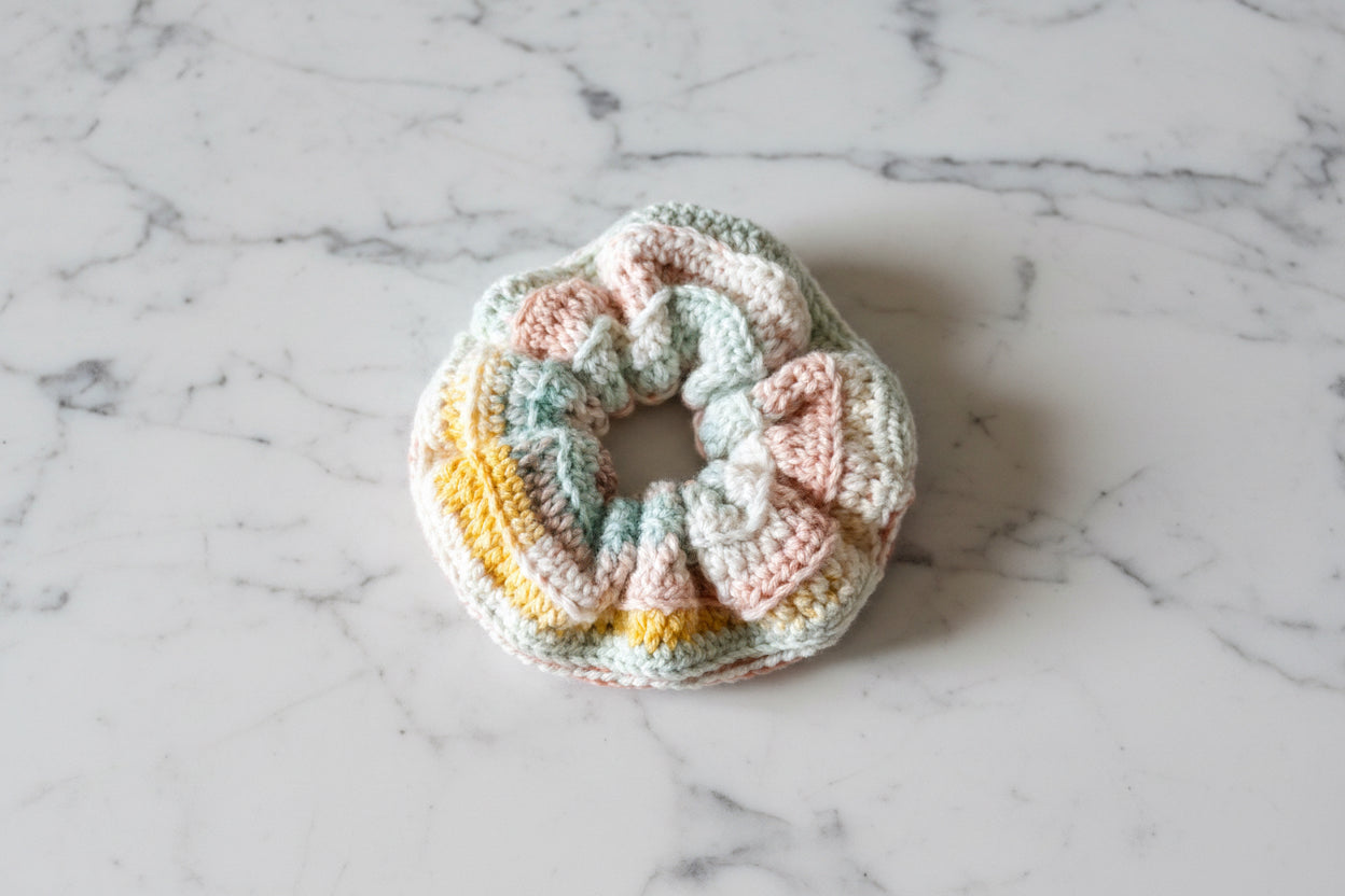 Retro Sky Crochet | Hair Scrunchies