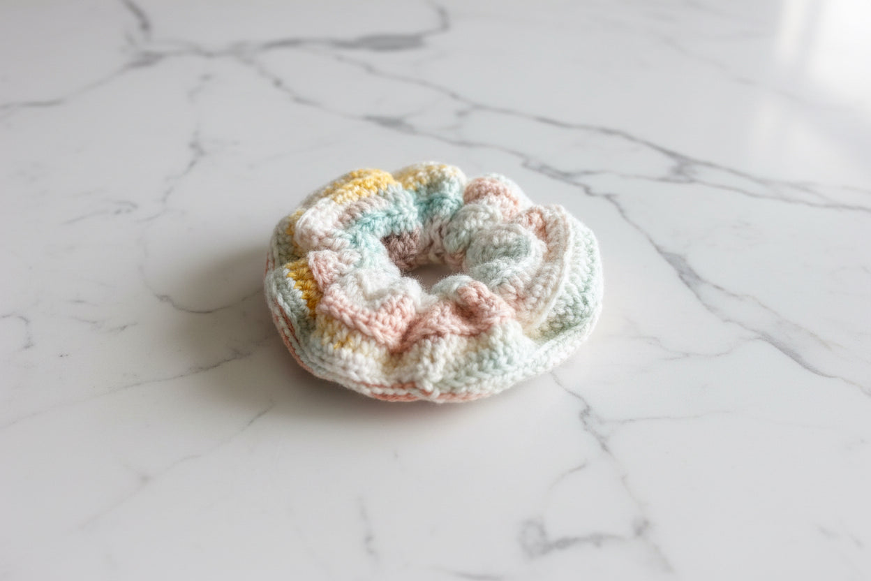 Retro Sky Crochet | Hair Scrunchies
