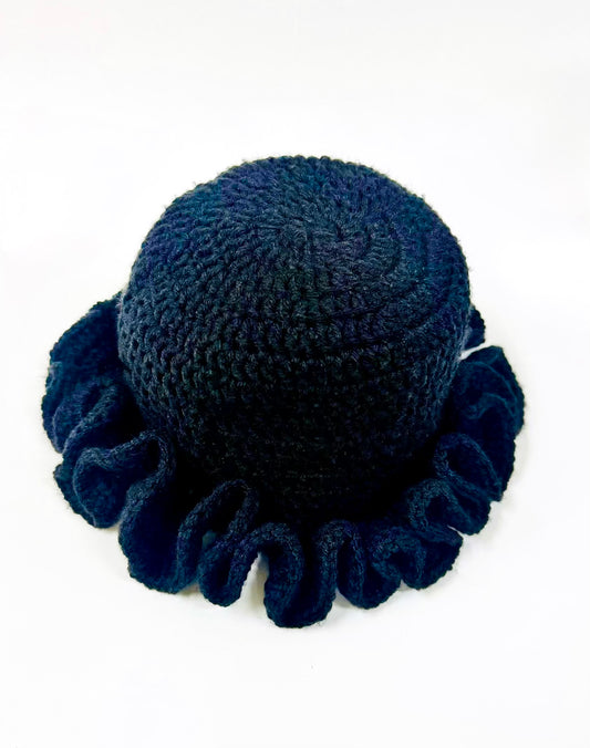 Midnight Bloom | Crochet Wavy Hat