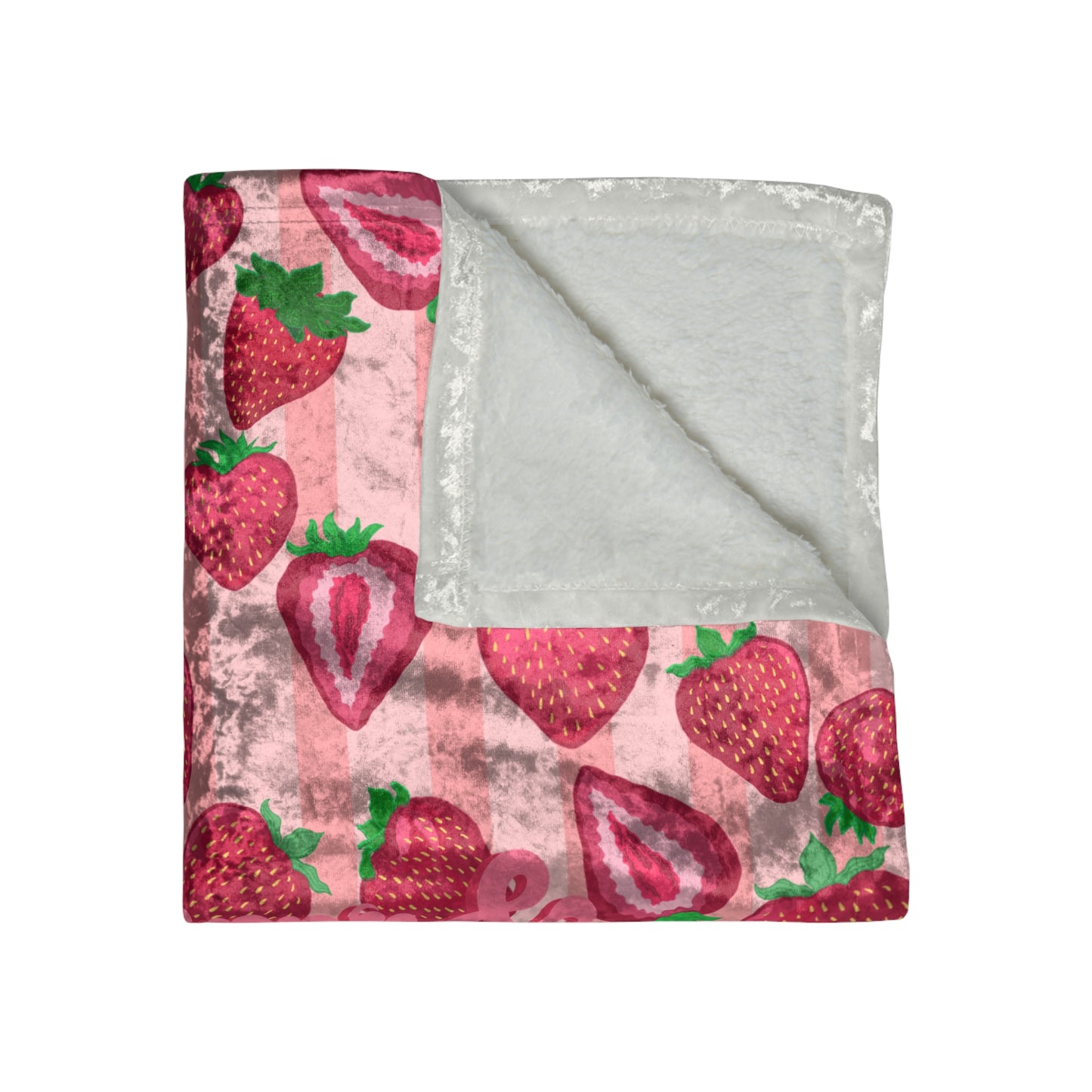Strawberry Bliss | Crushed Velvet Throw Blanket