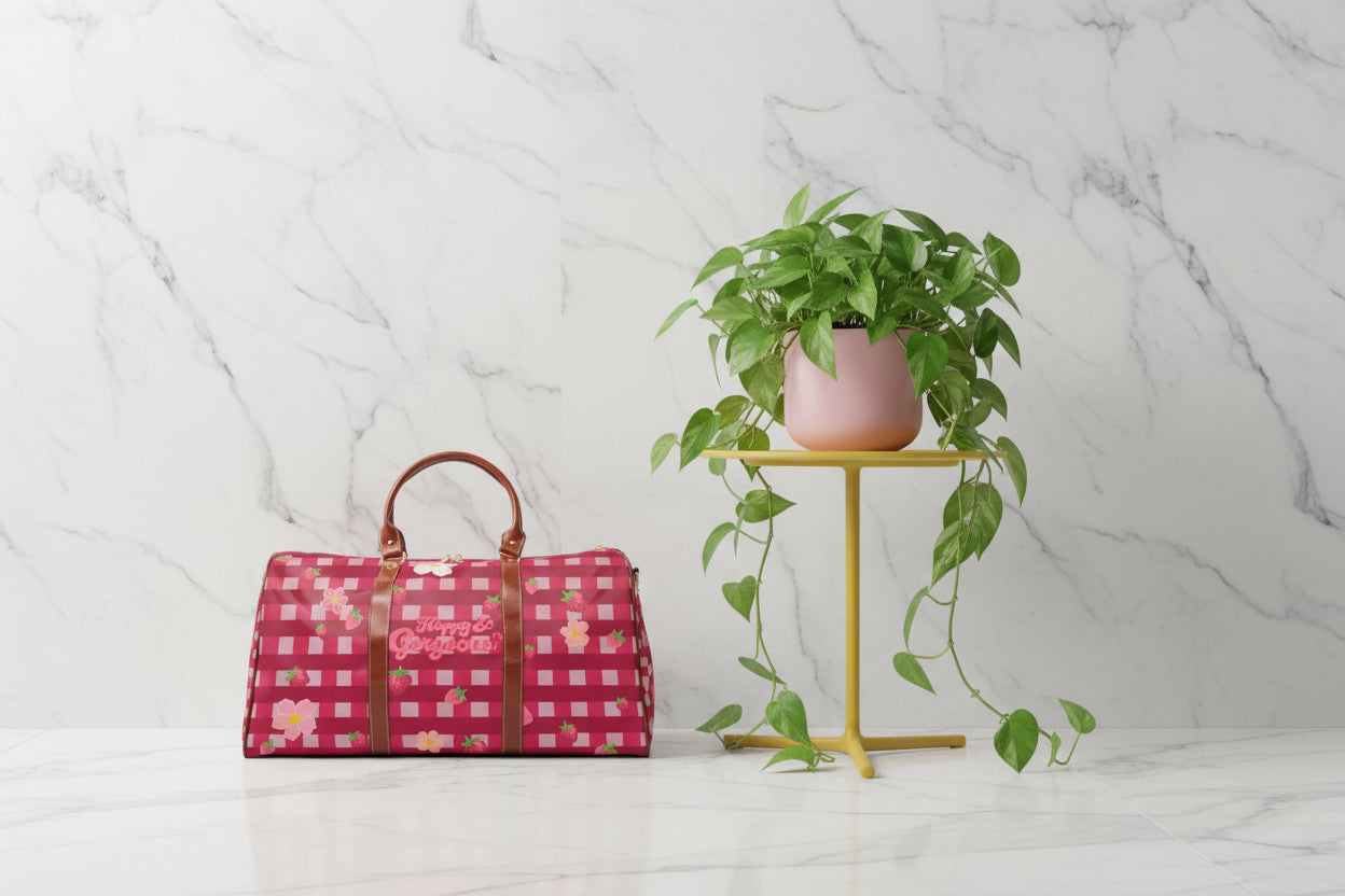 Strawberry Gingham | Duffel Bag