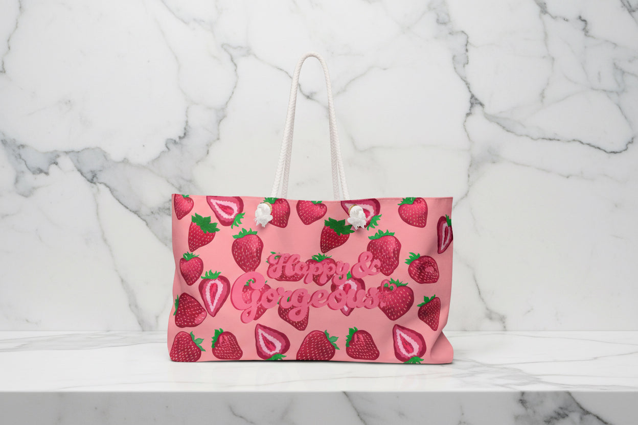 Pink Strawberry Delight | Weekender Bag
