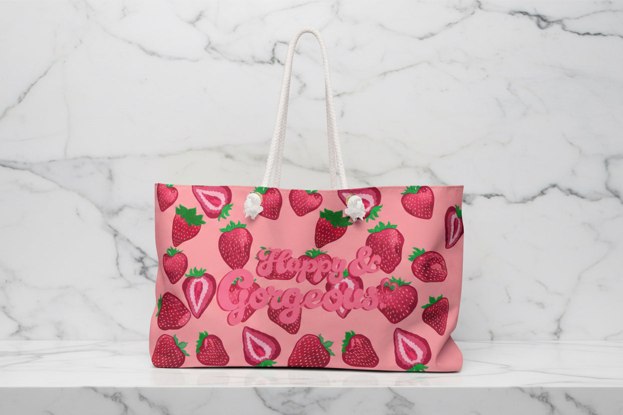 Pink Strawberry Delight | Weekender Bag