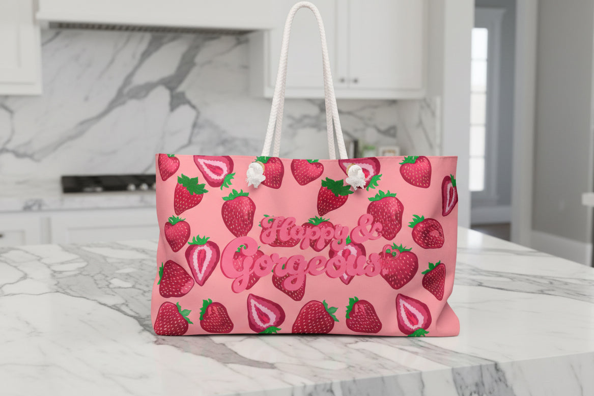 Pink Strawberry Delight | Weekender Bag