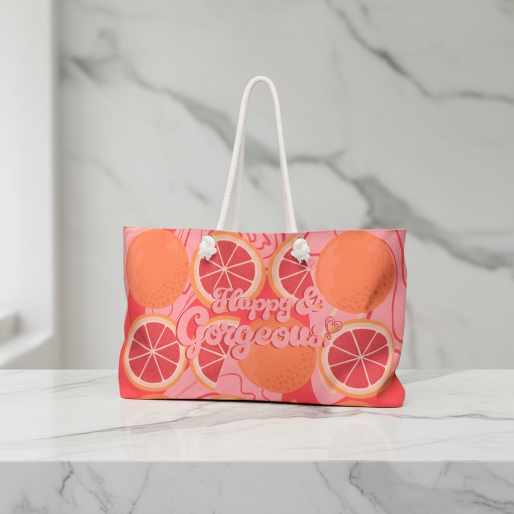 Pink Grateful Grapefruits | Weekender Bag