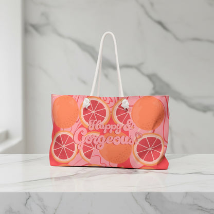 Pink Grateful Grapefruits | Weekender Bag