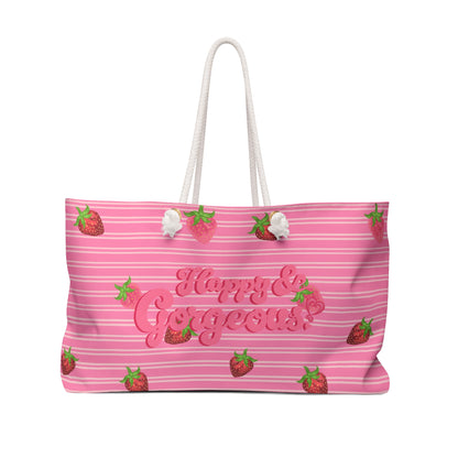 Pink Mini Strawberries | Weekender Bag