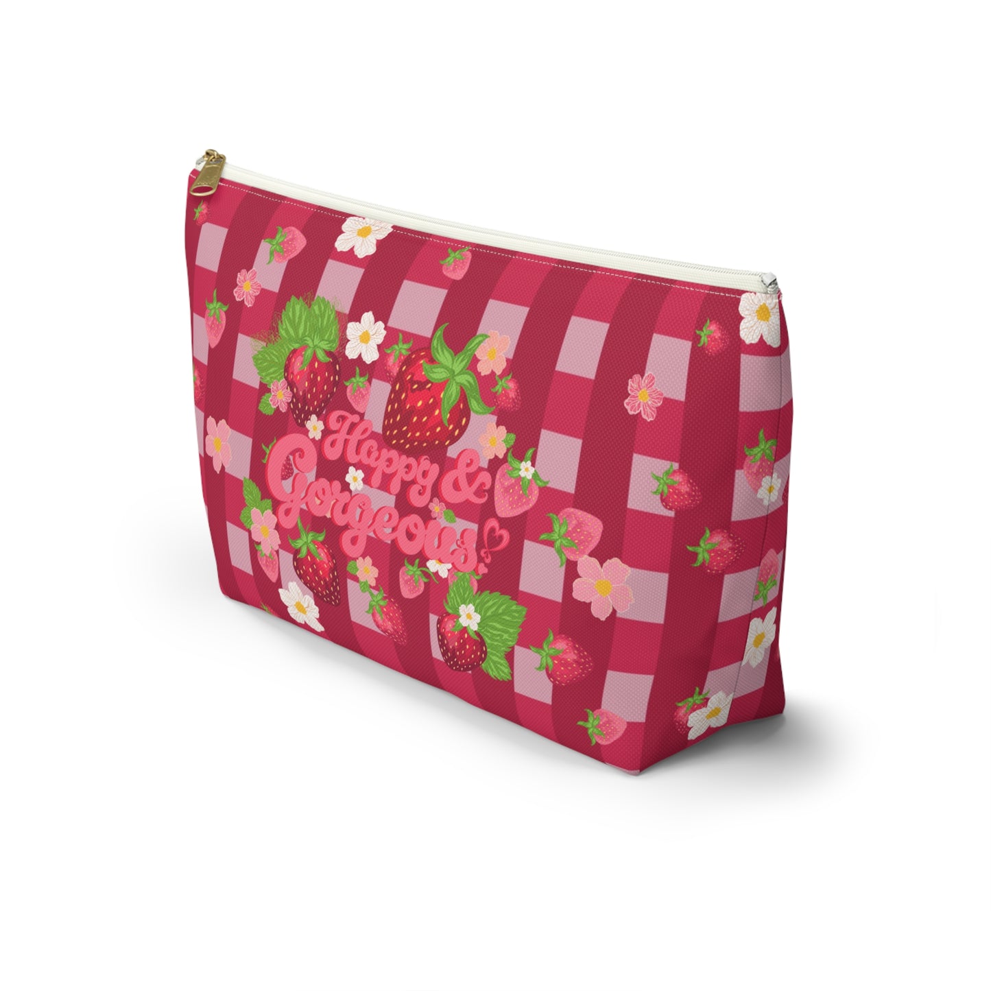 Strawberry Gingham | Beauty Bag
