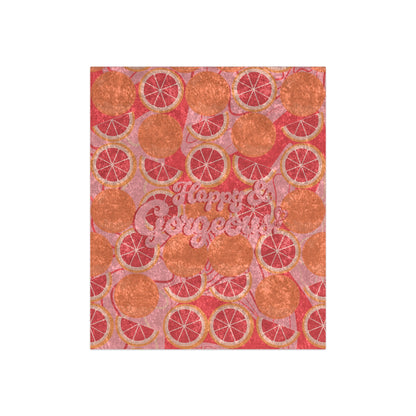 Pink Grateful Grapefruits | Crushed Velvet Blanket Throw
