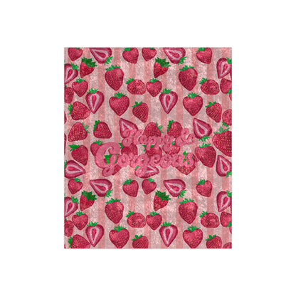 Strawberry Bliss | Crushed Velvet Throw Blanket