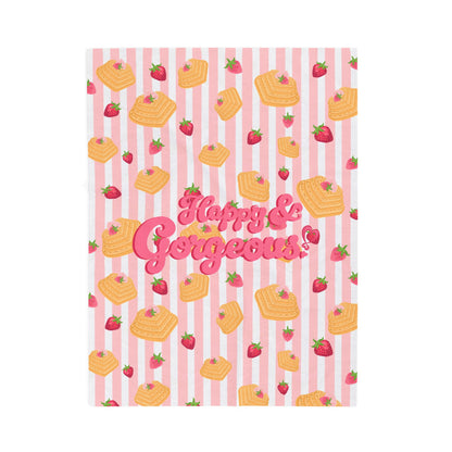 Strawberries & waffles | Velvet Plush Blanket