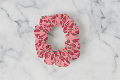 Pink Strawberry Delight | Hair Scrunchie