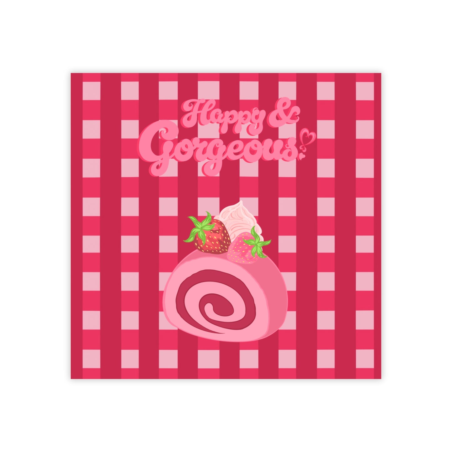 Gingham Pink Swiss Roll | Post-it® Sticky Note