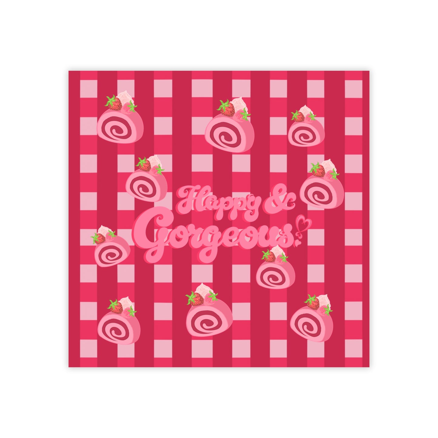 Gingham Mini Pink Swiss Rolls | Post-it® Sticky Note